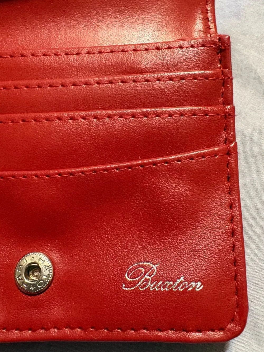 Buxton Red Pebbled Leather Phone Wallet Case